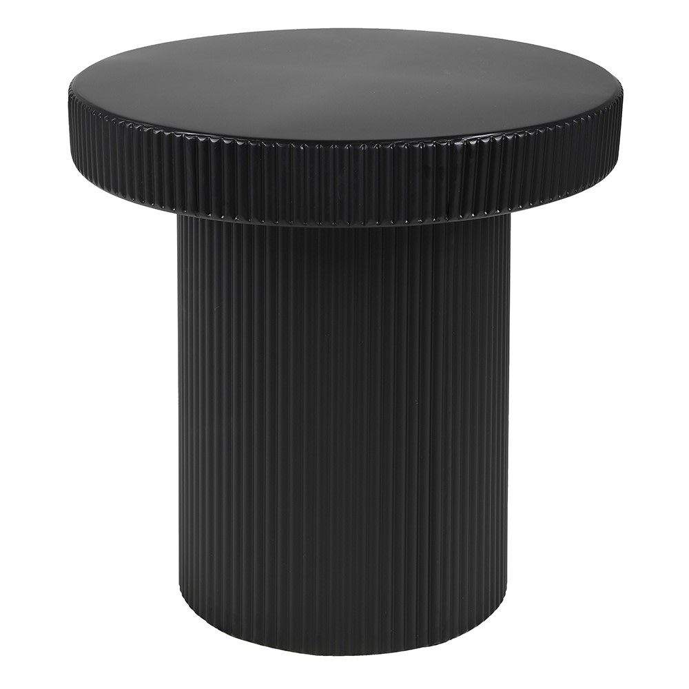 Black Tall Sleek Ribbed - Side Table - KEENS Belfast