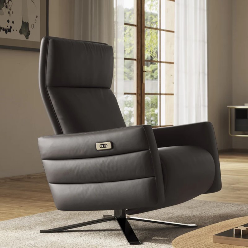 Natuzzi Editions - Istante - E44 - Swivel Chair with Electric Recliner and Battery Natuzzi Editions - Istante - E44 - Swivel Chair with Electric Recliner and Battery