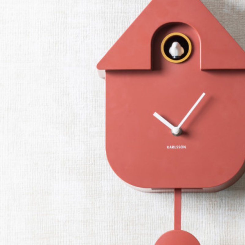 Wall Clock Modern Cuckoo - Ochre Red Wall Clock Modern Cuckoo - Ochre Red