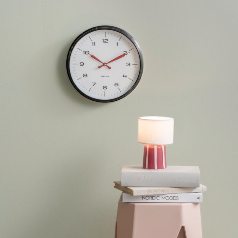 Wall Clock Modern Factory - Jungle Black with Bright Red Wall Clock Modern Factory - Jungle Black with Bright Red