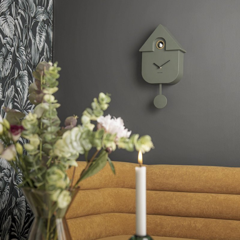 Wall Clock Modern Cuckoo - Jungle Green Wall Clock Modern Cuckoo - Jungle Green