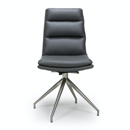 Nobel - Swivel Chair Grey Brushed Steel