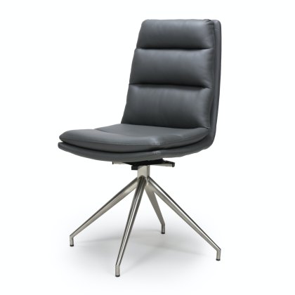 Nobel - Swivel Chair Grey - Brushed Steel Legs Nobel - Swivel Chair Grey - Brushed Steel Legs