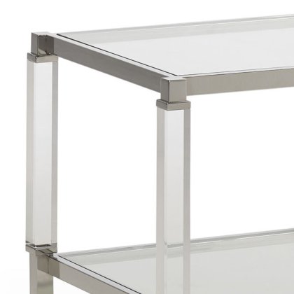 Denise - Lamp Table Polished Steel/Acrylic Frame