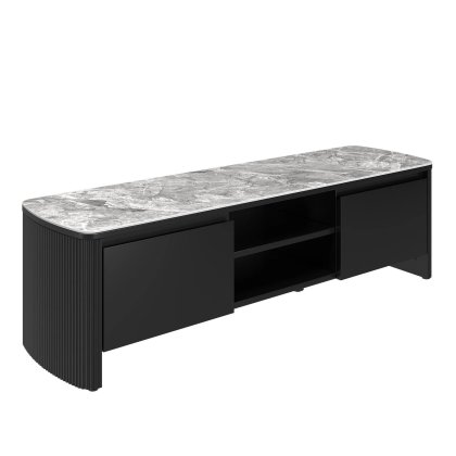 Roberto - Gloss Light Grey Ceramic TV Unit