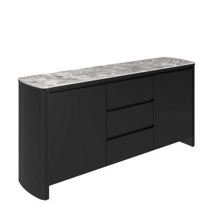 Roberto - Gloss Light Grey Ceramic Sideboard