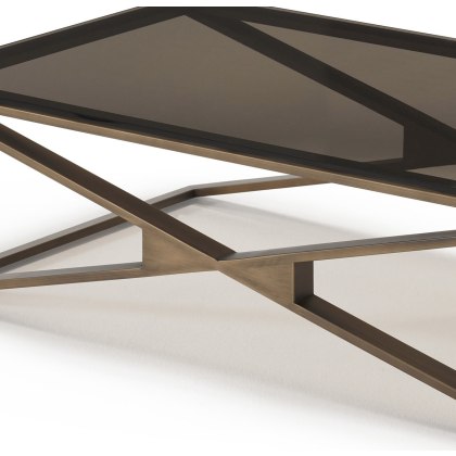 Zara - Coffee Table Bronze Glass/Brass Frame