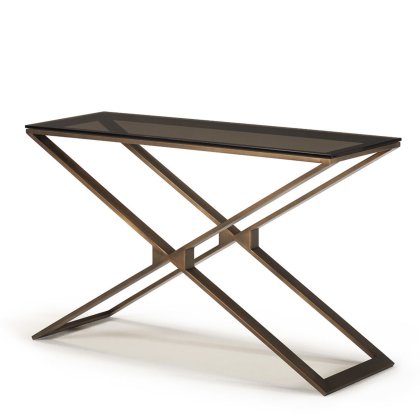 Zara - Console Table Bronze Glass/Brass Frame Zara - Console Table Bronze Glass/Brass Frame