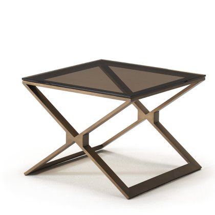 Zara - Lamp Table Bronze Glass/Brass Frame Zara - Lamp Table Bronze Glass/Brass Frame