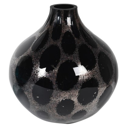 Small Hand Blown Black Bubble Vase Small Hand Blown Black Bubble Vase
