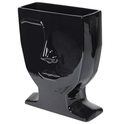 Face Eyebrow Vase in Black Large Face Eyebrow Vase in Black Large