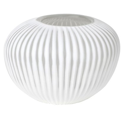 White Ribbed Wabi Vase White Ribbed Wabi Vase