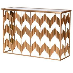 Gold Chevron Mirror Top Console Table Gold Chevron Mirror Top Console Table