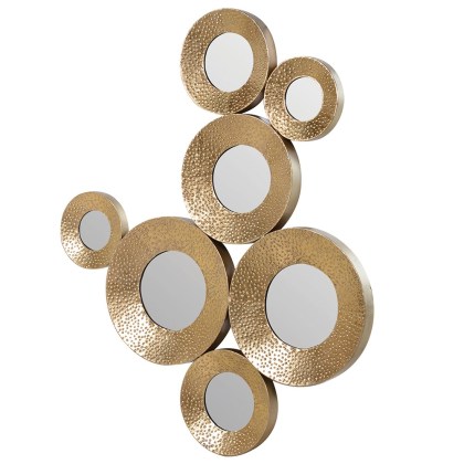 Gold Circles Mirrored Wall Decoration Gold Circles Mirrored Wall Decoration