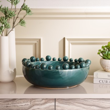 Bobble Edged Bowl - Teal Bobble Edged Bowl - Teal
