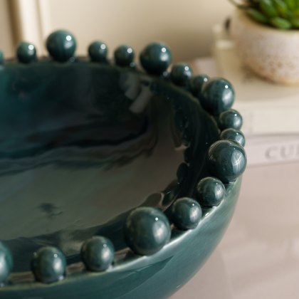Bobble Edged Bowl - Teal Bobble Edged Bowl - Teal