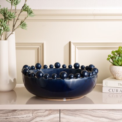 Bobble Edged Bowl - Dark Blue Bobble Edged Bowl - Dark Blue