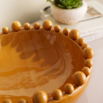 Bobble Edged Bowl - Mustard Bobble Edged Bowl - Mustard