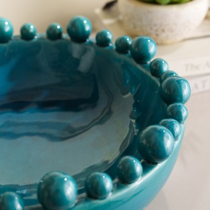 Bobble Edged Bowl - Aqua Bobble Edged Bowl - Aqua
