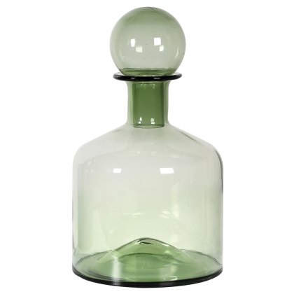 Wide Green Glass Bottle with Ball Top Wide Green Glass Bottle with Ball Top