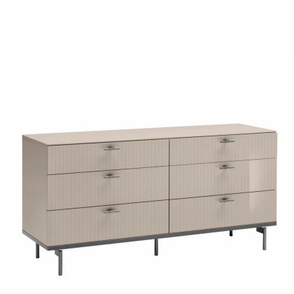 Claire Bedroom - 6 Drawer Wide Chest Pearl Line Claire Bedroom - 6 Drawer Wide Chest Pearl Line