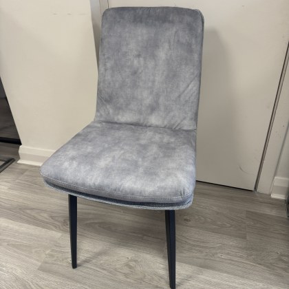Set of 6 Jimmy - Dining Chairs - Grey Velvet