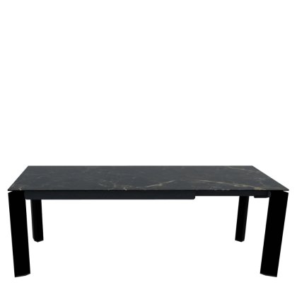 Calligaris - Delta - Extending Table - Black Calacatta Marble, Black Metal Legs