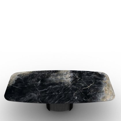 Calligaris - Yoroi 250cm - Black Onyx Marble with Black Cannulated Base