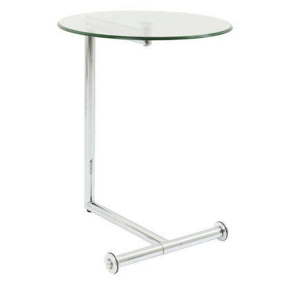 Move Table - Clear Glass & Chrome