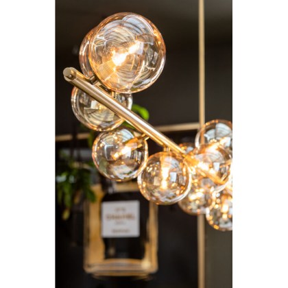 14 Glass Globes - Brass Ceiling Light