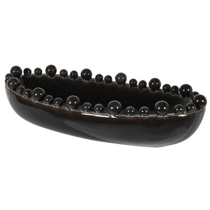 Bobble Edged Bowl - Black Oval Bobble Edged Bowl - Black Oval