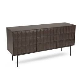 Latina 3 Door Sideboard - Espresso Oak Panelled Latina 3 Door Sideboard - Espresso Oak Panelled