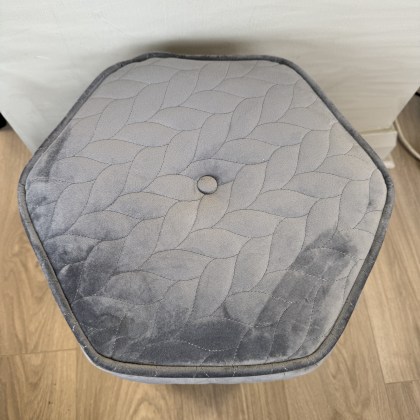 Ashley Manor - Hex Stool - Ealing Charcoal Fabric