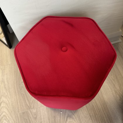 Ashley Manor - Hex Stool - Soho Salsa Red Fabric