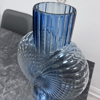 Blue Glass - Starburst Style Vase