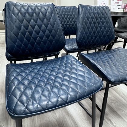 Dalton Blue - Set of 4 Quilted Dining Chairs