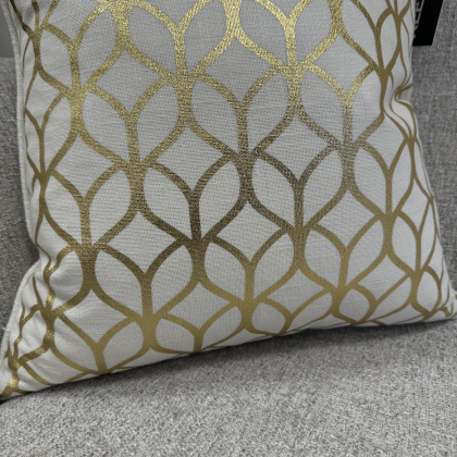 Luxury Cushion - Gold Leaf Foil on Ivory