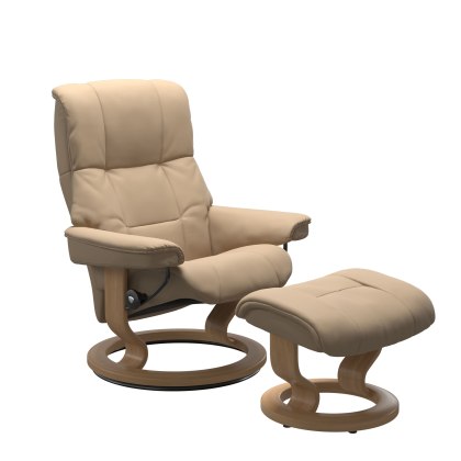Quickship Stressless Mayfair (M) - Chair & Stool With Classic Base Quickship Stressless Mayfair (M) - Chair & Stool With Classic Base