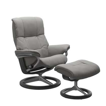 Quickship Stressless Mayfair (M) - Chair & Stool With Signature Base Quickship Stressless Mayfair (M) - Chair & Stool With Signature Base