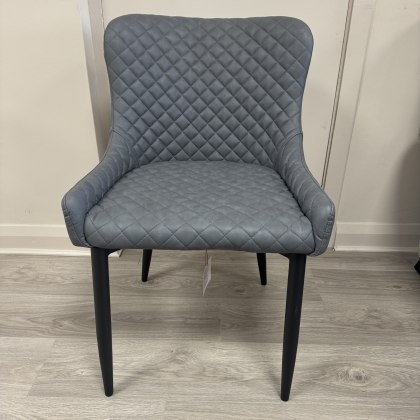 Set of 2 Ottowa Dining Chairs - Grey Faux Leather