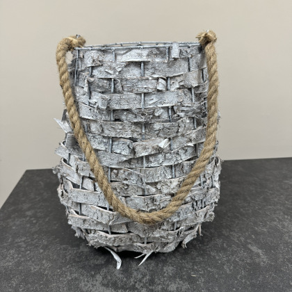 Woven Bark Lantern - with Rope Handle