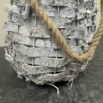 Woven Bark Lantern - with Rope Handle