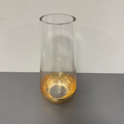 Clear Vase with Gold Base Clear Vase with Gold Base
