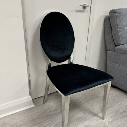 Victoria - Black Velvet and Chrome Chair