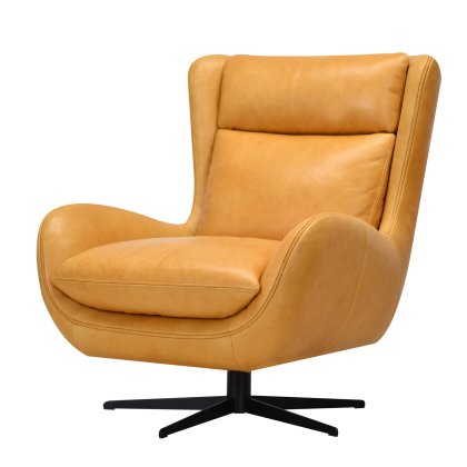 Indiana - Swivel Chair in Tan Leather
