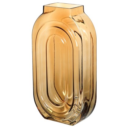 Tall Amber Glass Vase