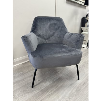 Melinda Grey Velvet Chair