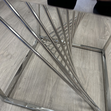 Abstract Glass and Chrome - Lamp Table