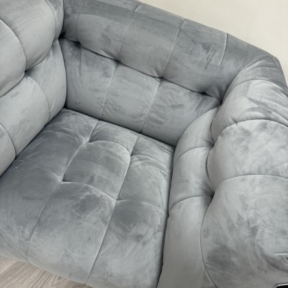 Skyscraper Armchair in Grey Velvet