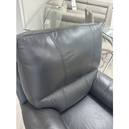 Neptune - Grey Leather Manual Recliner